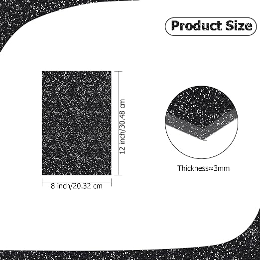 2 Pack 8'' x 12'' Glitter Black Acrylic Sheet, 3mm Thick Acrylic Plexiglass - Image 2