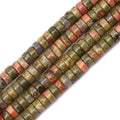 Natural Stone Heishi Beads for Necklace Making, 4 mm x 2 mm Small Flat Round by YUGDRUZY