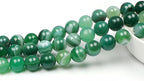 MJDCB Natural Stone Beads Green Striped Agate Round Loose Beads - Image 3