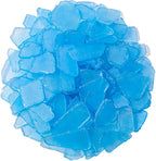 Keedolla Tumbled Sea Glass for Crafts - 10 OZ Sky Blue Seaglass Pieces Flat by Keedolla
