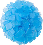 Keedolla Tumbled Sea Glass for Crafts - 40 OZ Sky Blue Seaglass Pieces Flat by Keedolla