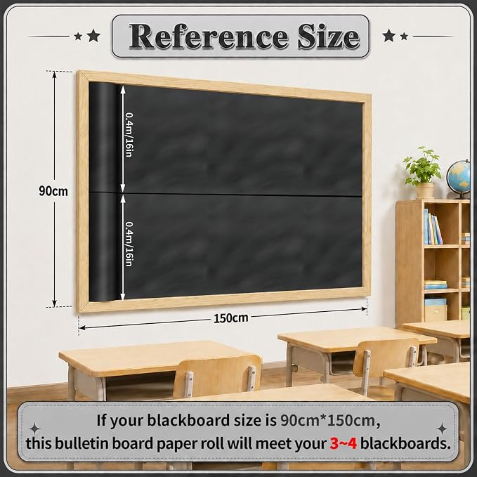 Black Bulletin Board Roll Non-Woven Fabric Poster 16in X 40ft | Back to School - Image 3