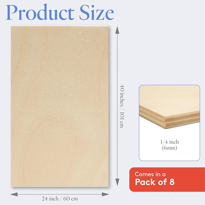 Baltic Birch Plywood 24 x 40 x 1/4 Inch- 6 mm Craft Wood, Stronger Than - Image 2