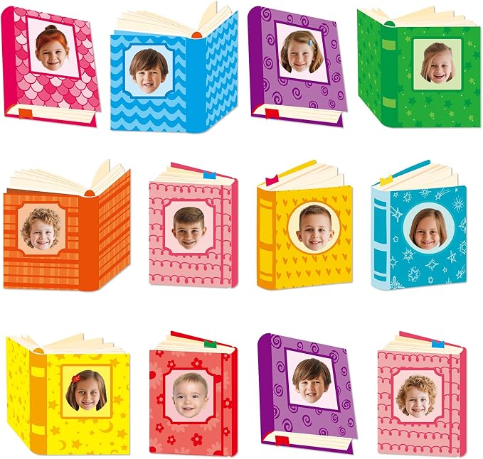 60pcs Book Theme DIY Cutouts Book Bulletin Board Decoration Set Colorful by partygreeting