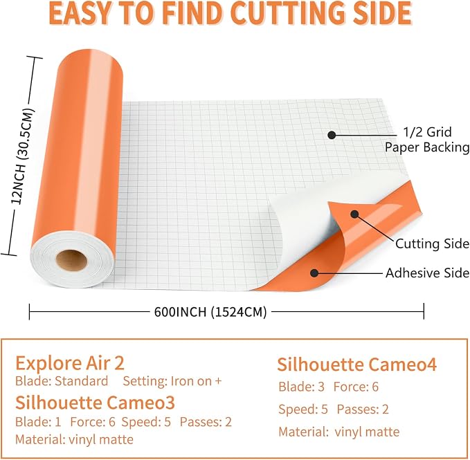 Lya Vinyl Glossy Orange Permanent Vinyl Roll, - Image 2