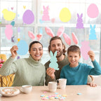 Funrous 80 Pcs Easter Paper Cutouts Pastel Bunny Egg Chick Carrot Cutouts - Image 5