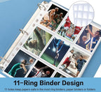 HERKKA Trading Card Sleeve Pages, 100 Pack 9 Pocket Album Pages 11 Holes Fit 3 - Image 4