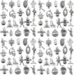 100pcs Antique Silver Sport Charms by WOCRAFT