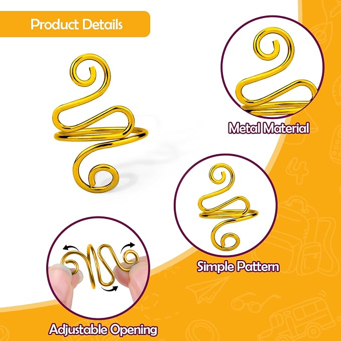 Vodolo 4PCS Gold Adjustable Yarn Tension Ring - Image 3