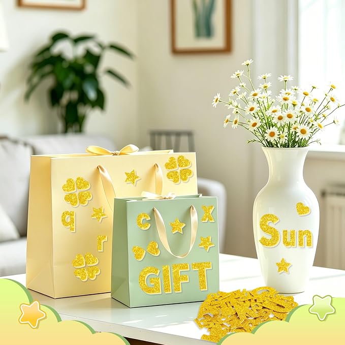 Glitter Foam Letter Stickers 335 Pcs Self-Adhesive Uppercase & Lowercase ABC - Image 4