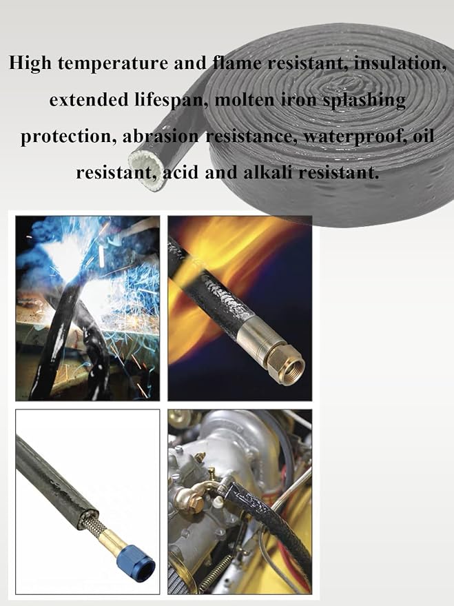 YAMAKATO 1" ID Heat Shielded Fire Thermo Armor Fire Sleeve Silicone Coated - Image 6
