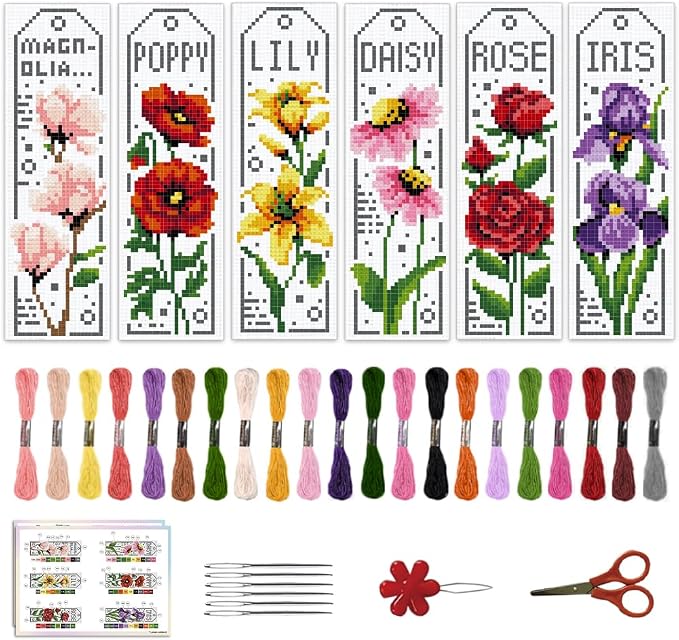 ACRNIGHEET 6PCS Cross Stitch Bookmark Kits by ACRNIGHEET