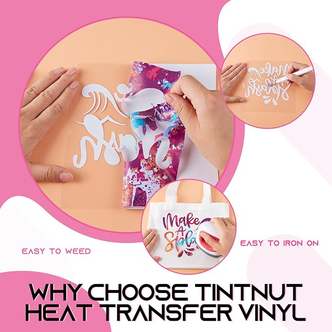 Tintnut Dark Red Splash Heat Transfer Vinyl Roll, stretch washable, works - Image 3