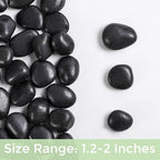 SIDONG 10 lbs Black River Rocks, 1.2-2 Inches Polished Pebbles - Image 8