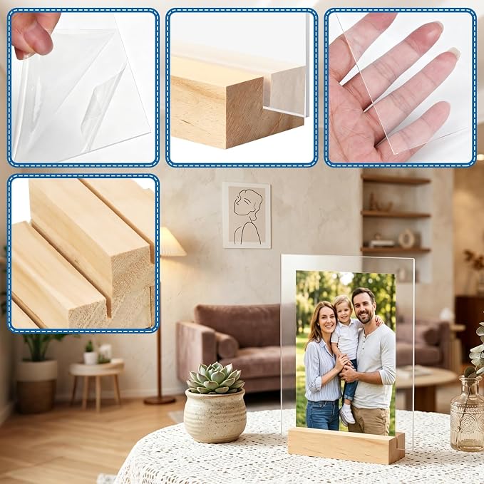 Bercoor 5 Pack 5x7 Inch Blank Clear Acrylic Sign - Image 3