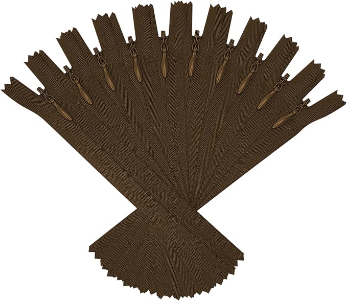 ANPURZII 10PCS #3 28 Inch Brown Invisible Zippers by Unknown