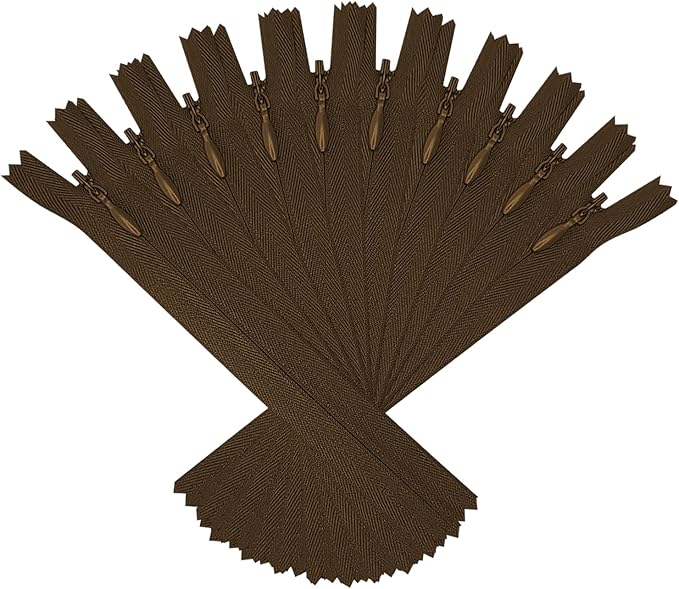 ANPURZII 10PCS #3 8 Inch Brown Invisible Zippers by Unknown