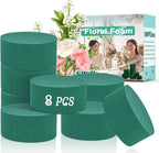 SupKing 8 Pcs Floral Foam Blocks 3.15" Round Green Wet Dry Flower Foam Florist by SupKing