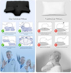 Cervical Pillow for Neck Pain Relief, Cooling Contour Memory Foam Pillows - Image 2