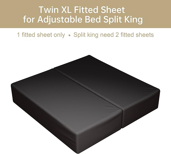 100% Egyptian Cotton Fitted Sheet Twin-XL/Split King Size, 600 Thread Count - Image 4
