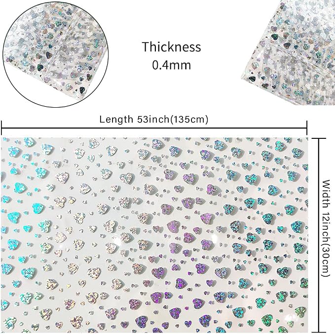 HYANG Transparent Love PVC Super Clear Holographic Vinyl Faux Leather Sheets 1 - Image 4