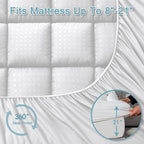 HYLEORY Queen Mattress Pad Quilted Fitted Mattress Protector Cooling Pillow Top - Image 5