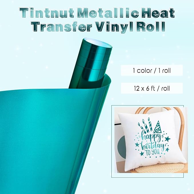 Tintnut Methylene Blue Holographic HTV Vinyl Roll, easy cut & weed, stretch - Image 2
