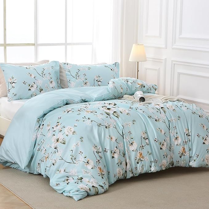MUXHOMO Duvet Cover King Size, Reversible Floral Vintage Duvet Cover Set - Image 3