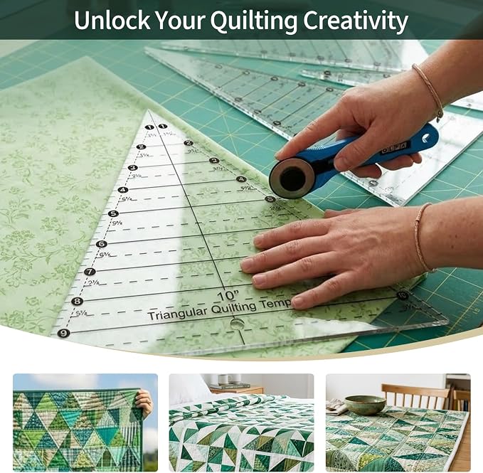 6 Pcs Tall Triangle Acrylic Quilting Templates Set - Image 5
