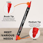 Overseas 6 Black Acrylic Paint Markers, Dual Tip Paint Pens Acrylic Marker | - Image 3