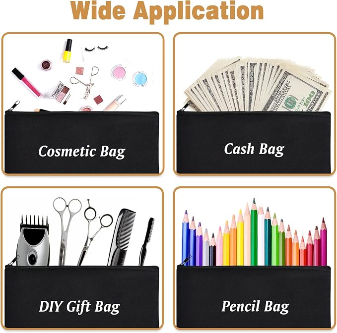 ZeeDix Canvas Zipper Pouch Bulk – 8.3 x 5 Inches Cotton Canvas Pouches - Image 4