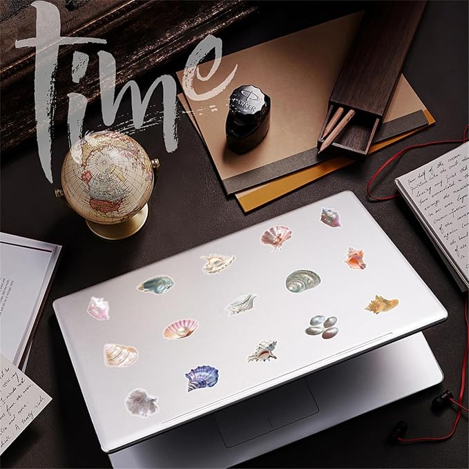 50PCS Sea Shell Stickers Aesthetic PET Transparent Conch Sticker Clamshell - Image 4