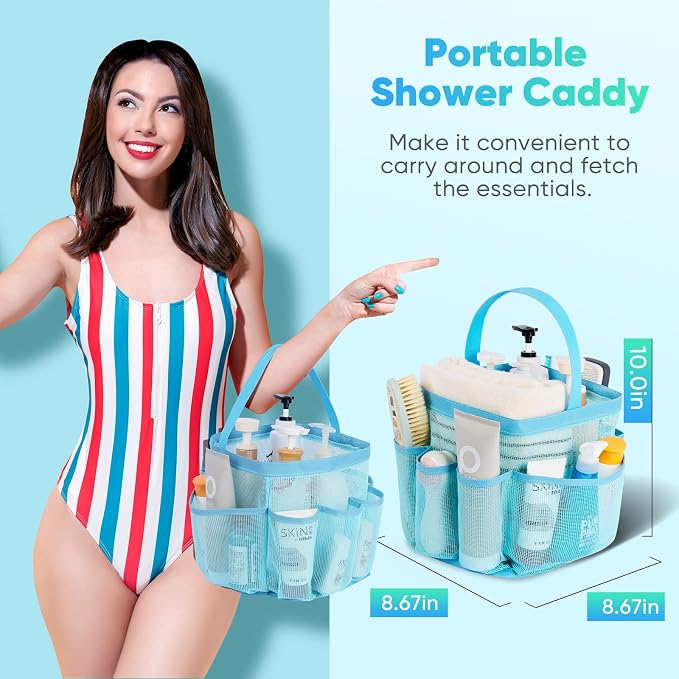EUDELE 2 Pack Mesh Shower Caddy Portable - Image 4