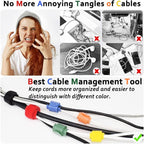 80pcs Cable Ties Reusable Multicolor Wire Ties Cable Management Cord Ties - Image 2