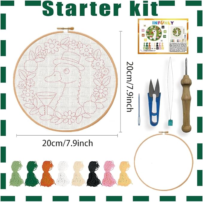 INFUNLY Goose Wreath Punch Needle Kit - Image 2