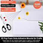Zonon 16 Sheets Adhesive Foam Squares 3200 Pcs Double Sided Self Dots Precut - Image 6