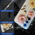 Case for Samsung Galaxy S24 Plus Case, Faux Embroidery Boho Floral Design - Image 4