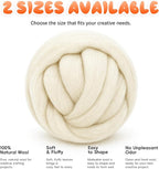 3.53oz Wool Roving: Needle Felting Wool White Roving Wool Felting Supplies Pure - Image 9