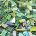 LITMIND Green Mixed Irregular Glass Mosaic Tiles - Image 3