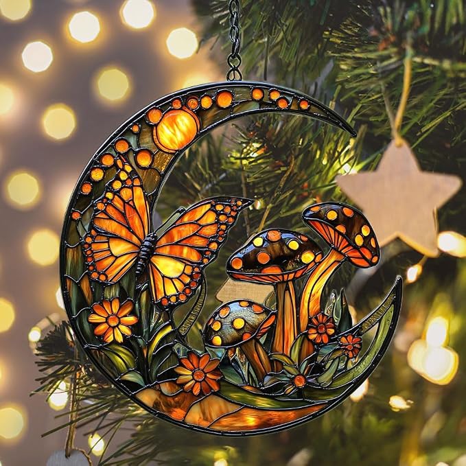 Cresent Forest Butterfly Acrylic Suncatcher Stained Glass Effect Window Car - Image 6