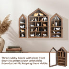 Ikee Design 3 Pcs Set Wall-Mounted House-Shaped Wooden Shadow Cubby Box Display - Image 4