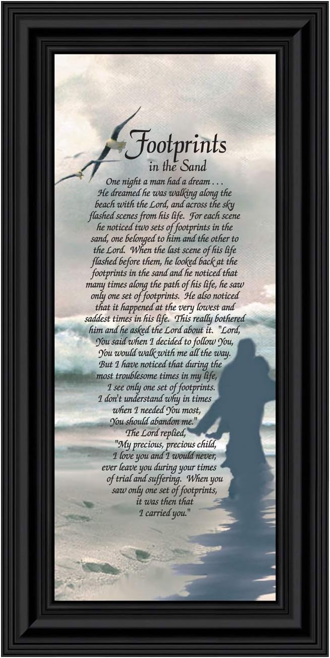 Footprints in the Sand Inspirational Wall Art, Beach Decor, Christian Gifts - Image 2