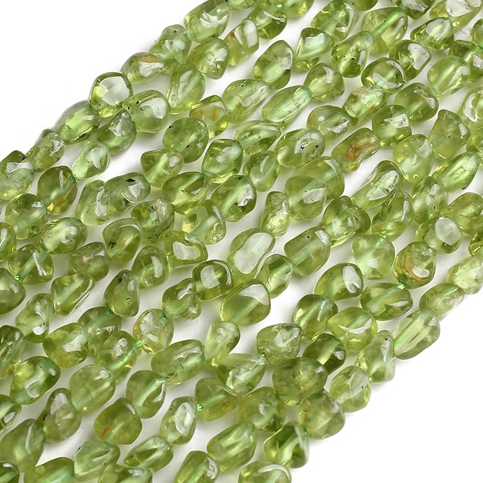 HAAMIIQII Natural Green Peridot Pebble Stone 4-6mm Small Irregular Freeform - Image 2