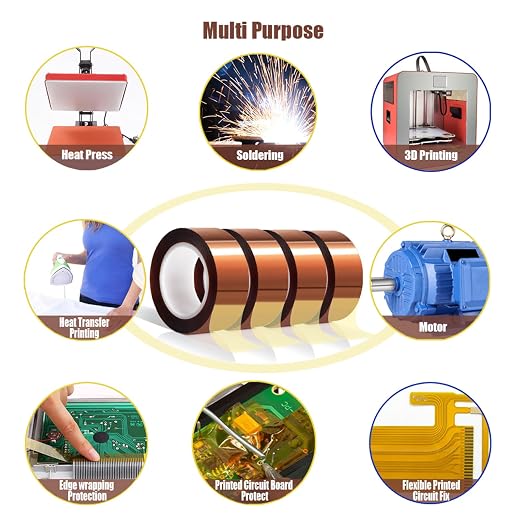 MEBMIK 4 Rolls 20mm x16m Heat Tape High Temperature Heat Resistant Tape Heat - Image 7