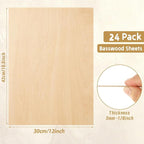 MIVIDE 16 Pack Basswood Sheets 1/8 inch, 16.5"x11.8"x1/8" Craft Plywood Sheets - Image 2