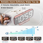 Peakeep Slim Digital Mirror Aesthetic Alarm Clock - Image 7