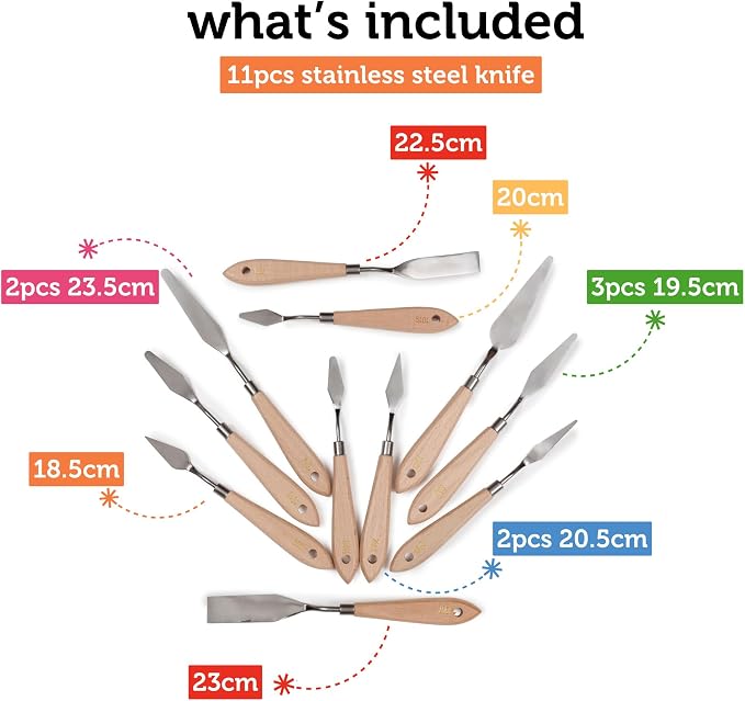 Incraftables 11 Piece Palette Knife Set – Stainless Steel Painting Knives - Image 2