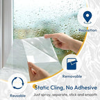 rabbitgoo Frosted Glass Window Privacy Film, Wave Pattern, 35.4" x 78.7" | - Image 4