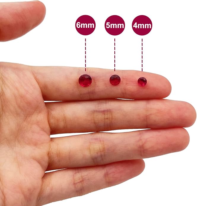 50Pcs Loose Synthetic Ruby Stone Bulk Wholesale Round Brilliant Cut Diamon - Image 5