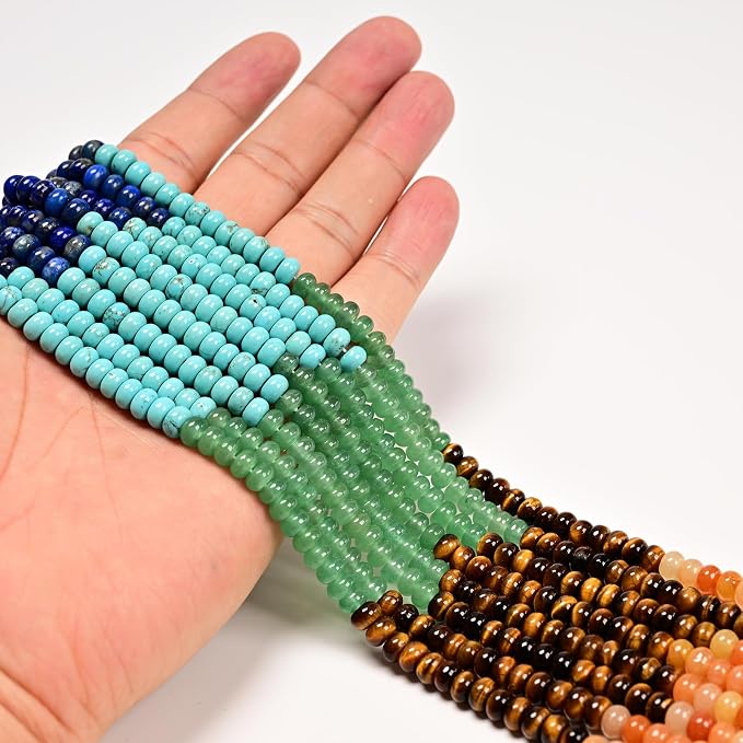 4x6mm Natural Rondelle Beads – Loose Gemstone Spacers - Image 2